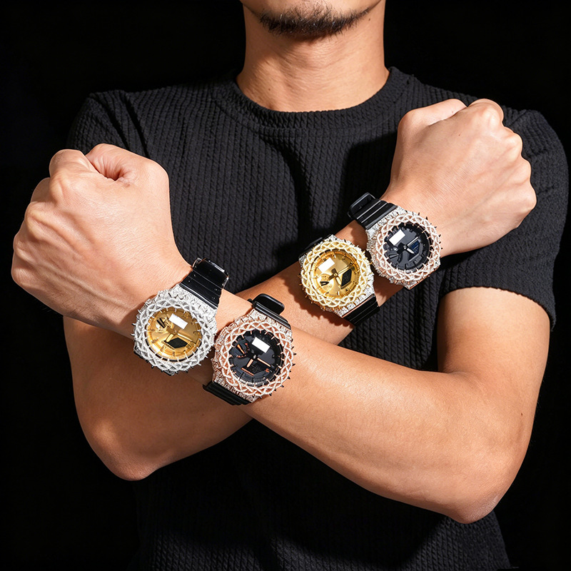 Moissanite Watch Case — Thorn Chain for G-Shock GA-2100, 925 Silver — NOVAE ATELIER
